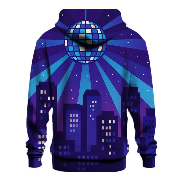 Disco City Skyline Glow heavyweight hoodies