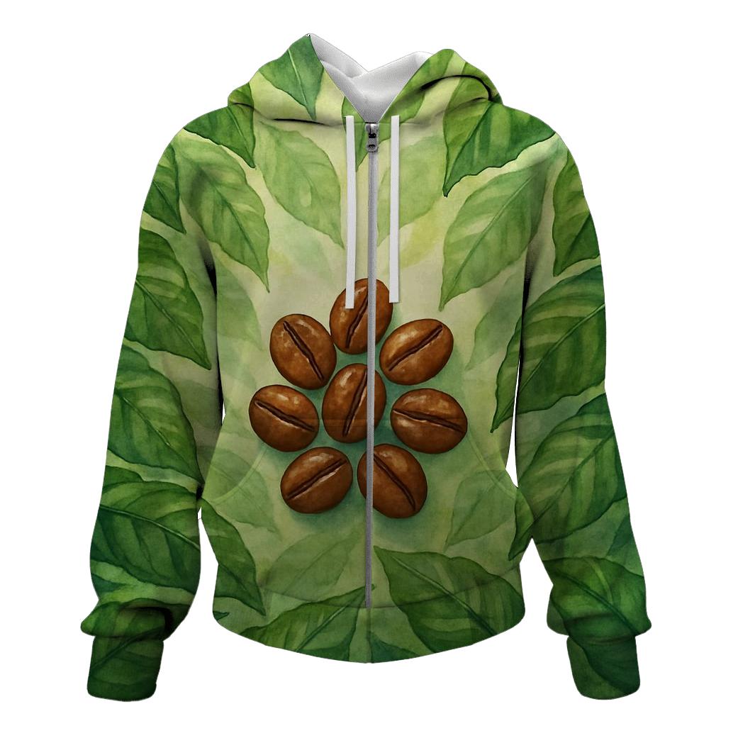 Verdant Bean Canopy embroidered hoodies