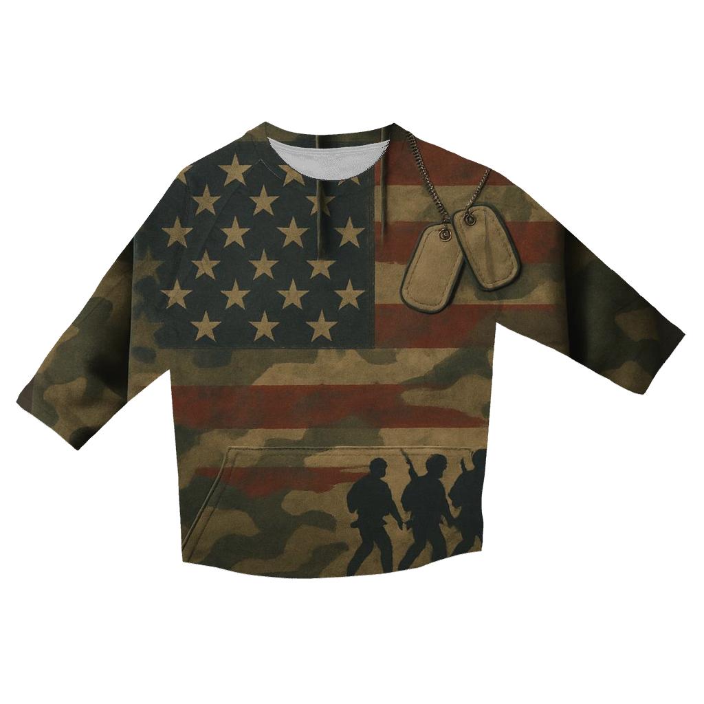 Camouflage Of Freedom custom 3/4 sleeve shirts