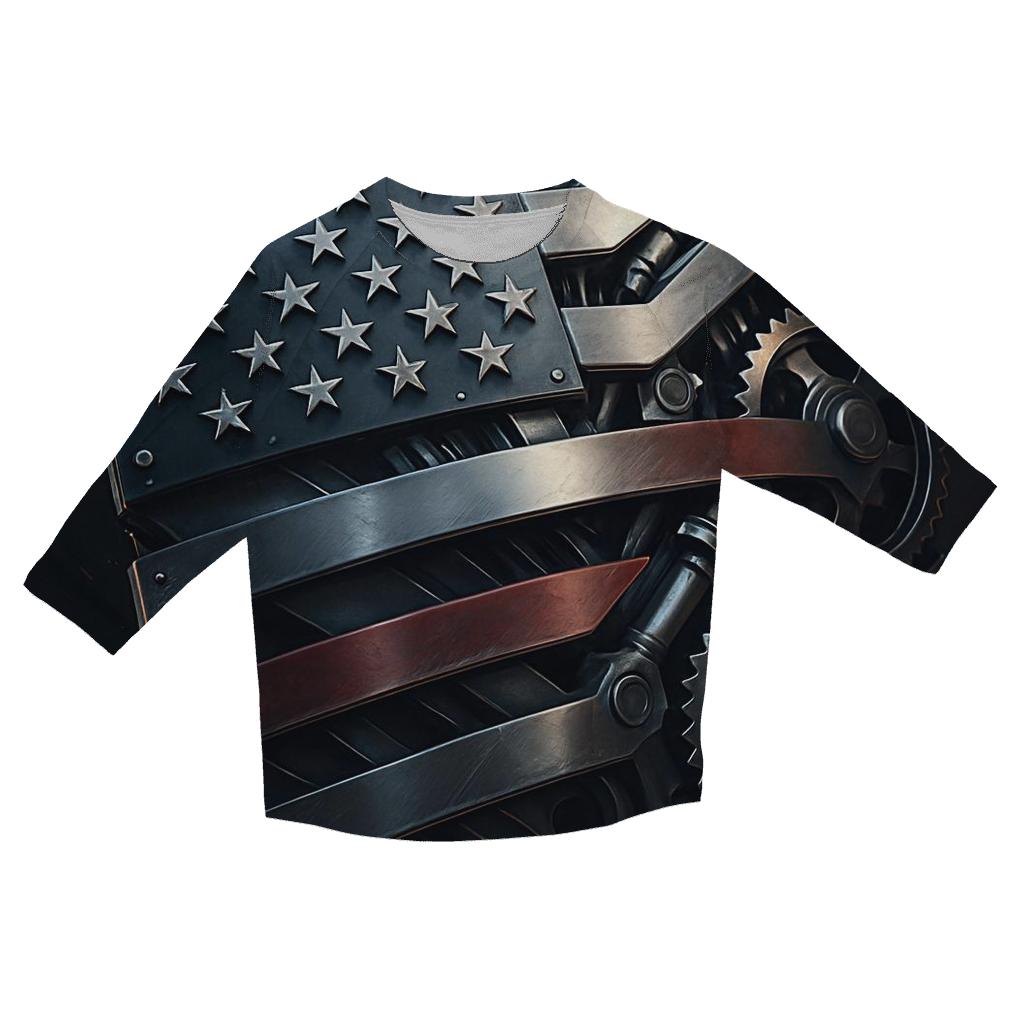 Mechanized Stars And Steel Stripes cotton quarter sleeve shirts