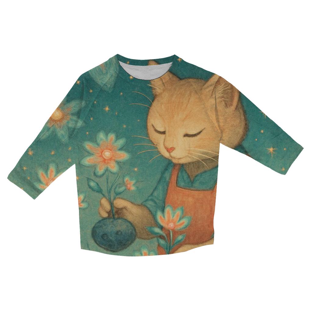 Stargarden Florist Cat designer 3/4 sleeve blouses