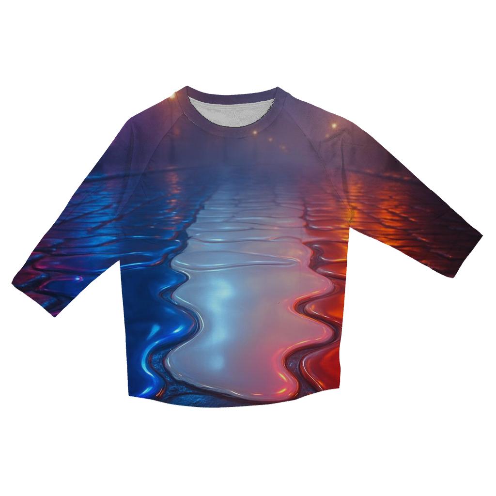 French Tricolor City Rain Reflections personalized 3/4 sleeve tees