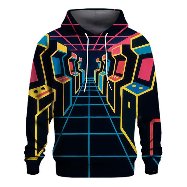 Retro Arcade Neon Lines heavyweight hoodies