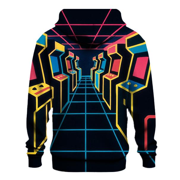 Retro Arcade Neon Lines heavyweight hoodies