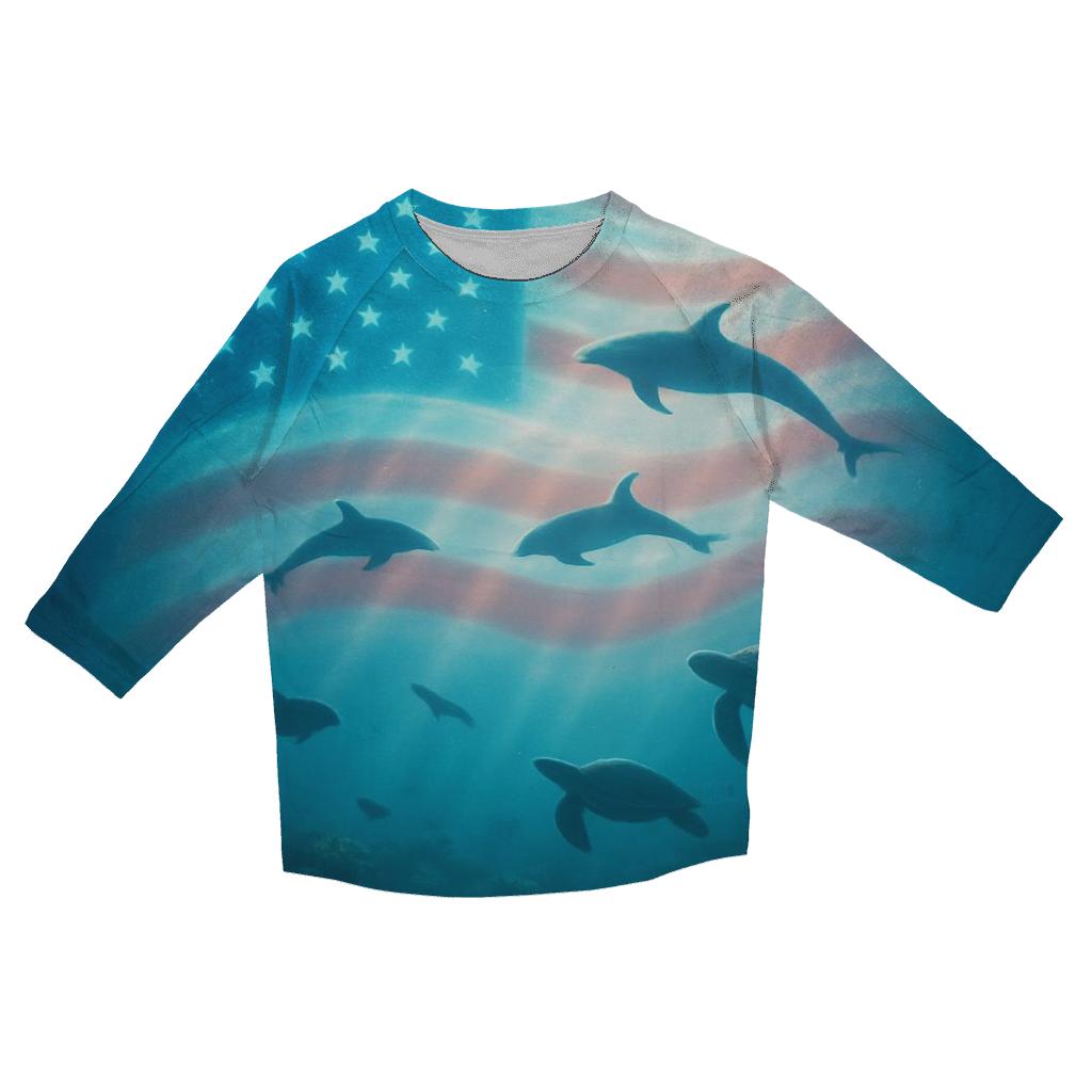 Ocean Depths Starfield Current personalized 3/4 sleeve tees