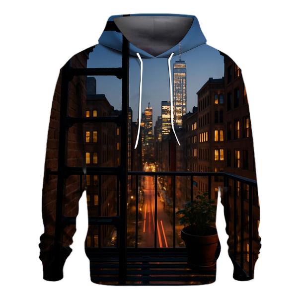 NoHo Fire Escape Framing Downtown Skyline hoodie styles