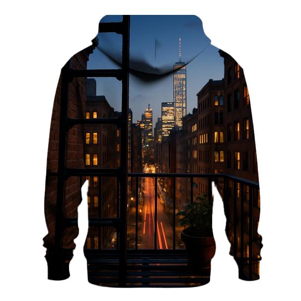NoHo Fire Escape Framing Downtown Skyline hoodie styles