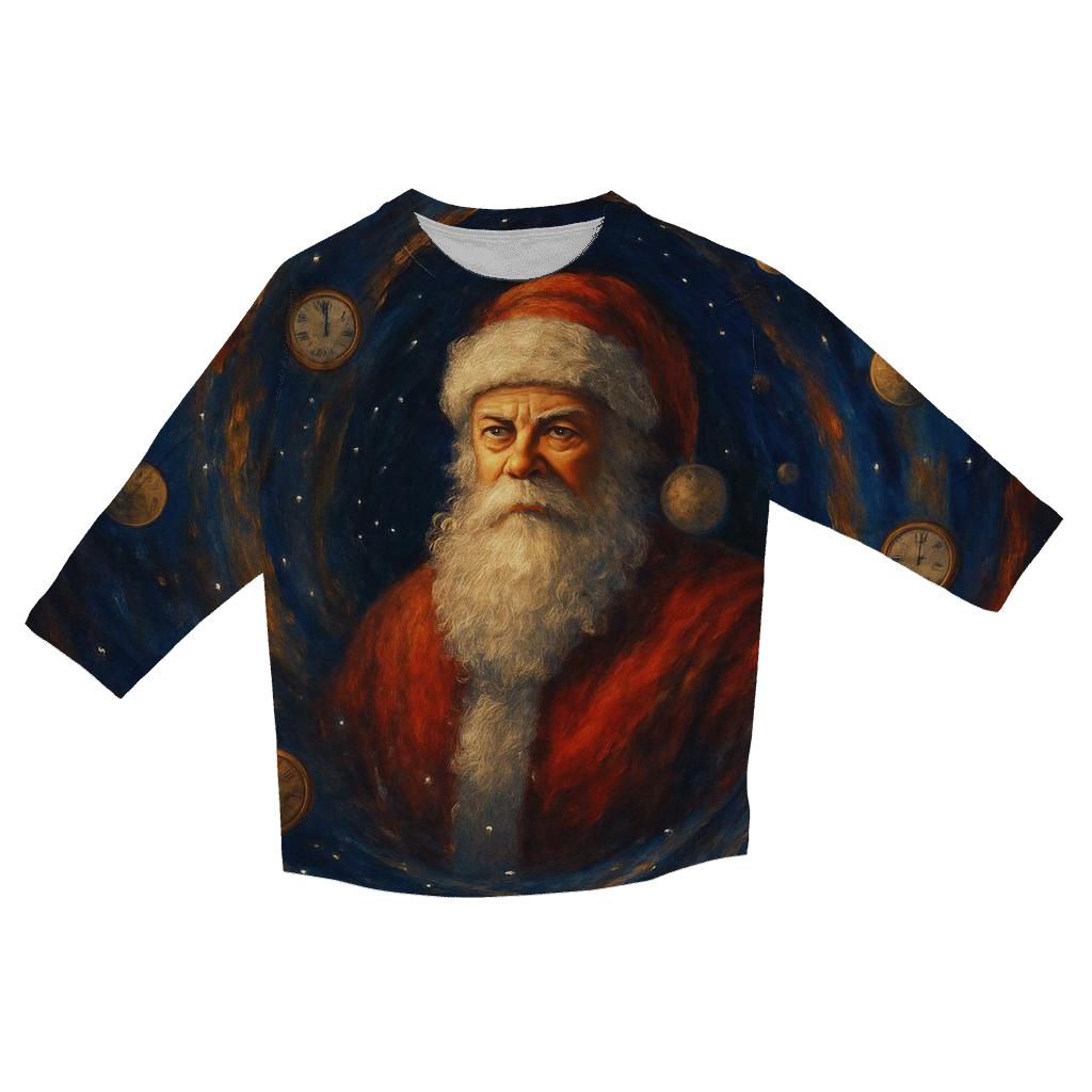 Time Warp Chimney Santa fashion 3/4 sleeve shirts