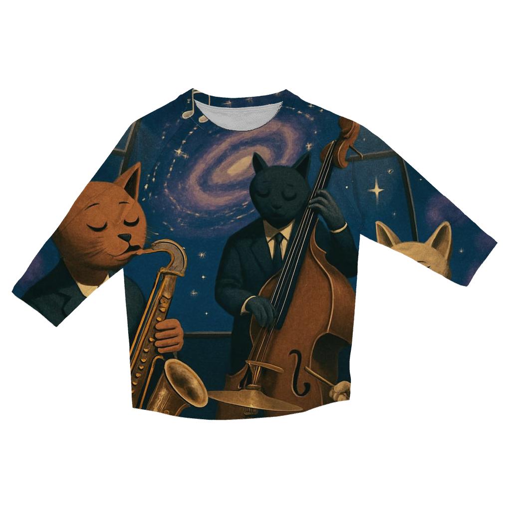 Zero Gravity Jazz Cat Trio stylish quarter sleeve tops