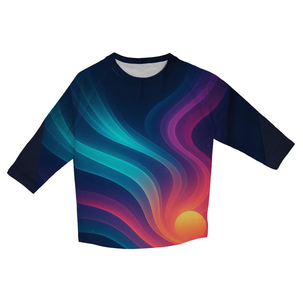 Aurora Sunset Waves stylish quarter sleeve tops