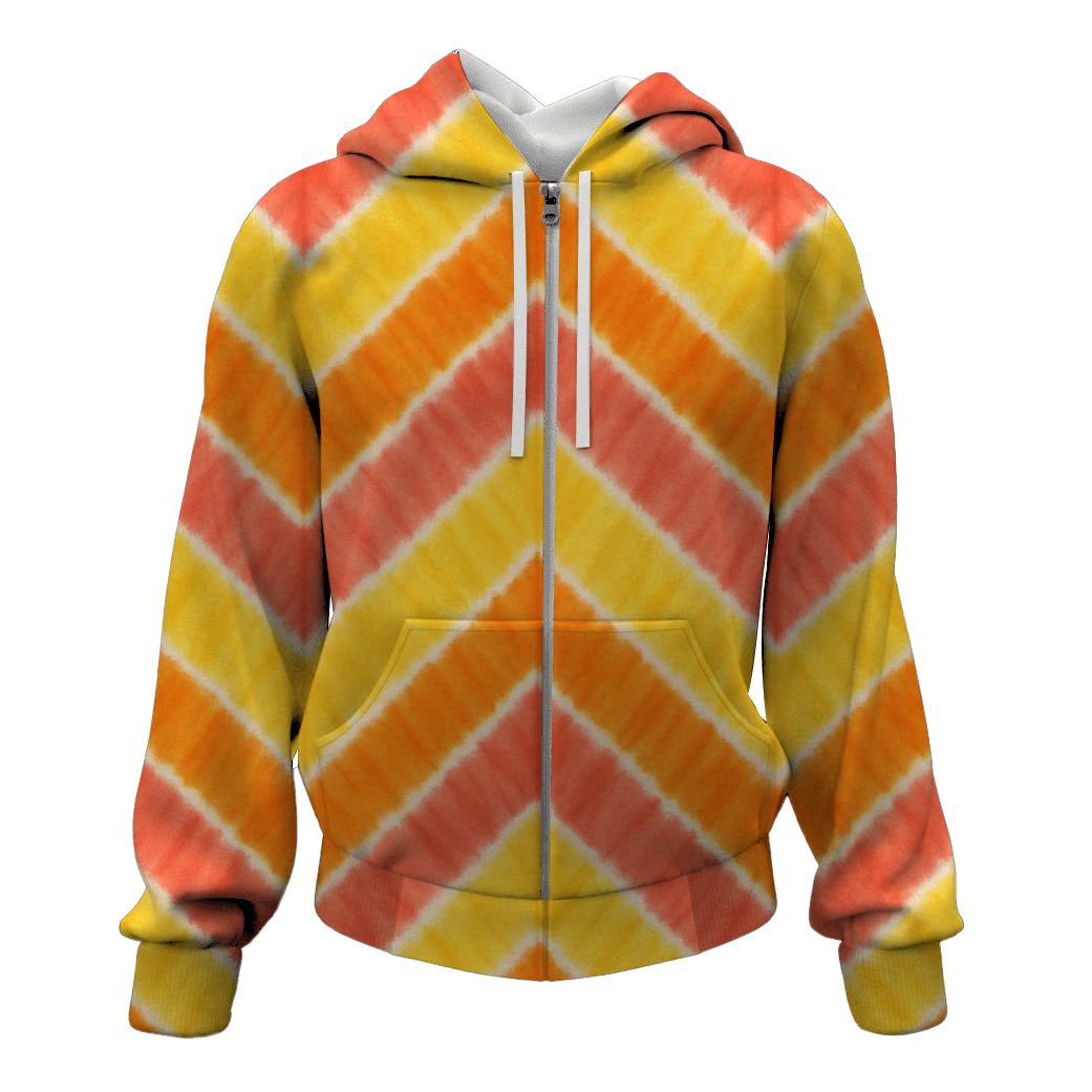 Citrus Sunrise Accordion Chevron embroidered hoodies