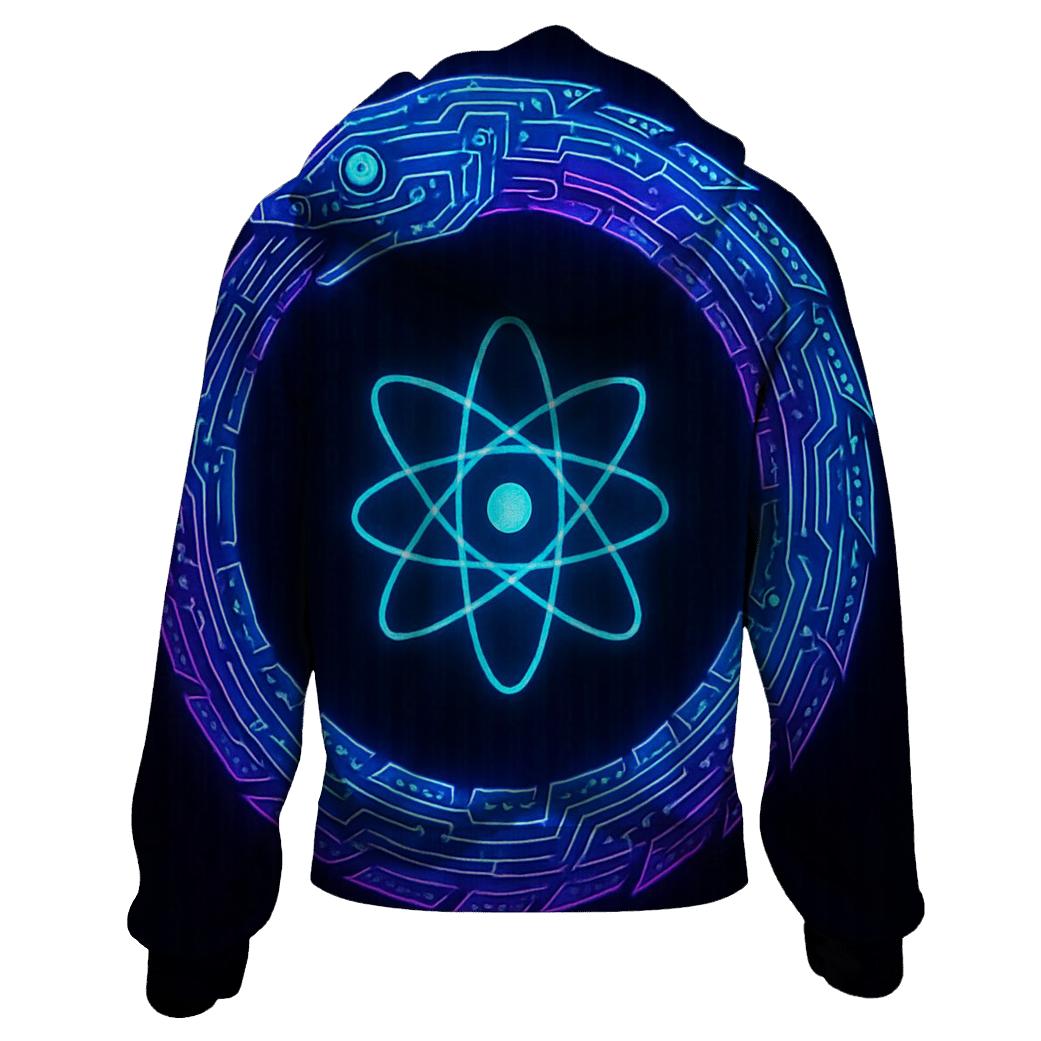 Quantum Circuit Ouroboros printed hoodies