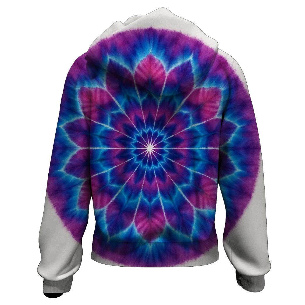 Magenta Cyan Mandala Radiance graphic hoodies