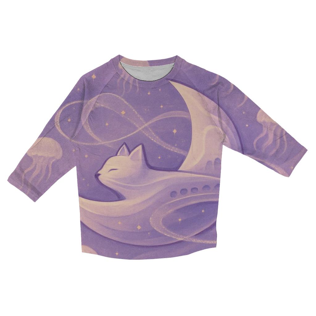 Dream Voyager Crescent Cat stylish quarter sleeve tops