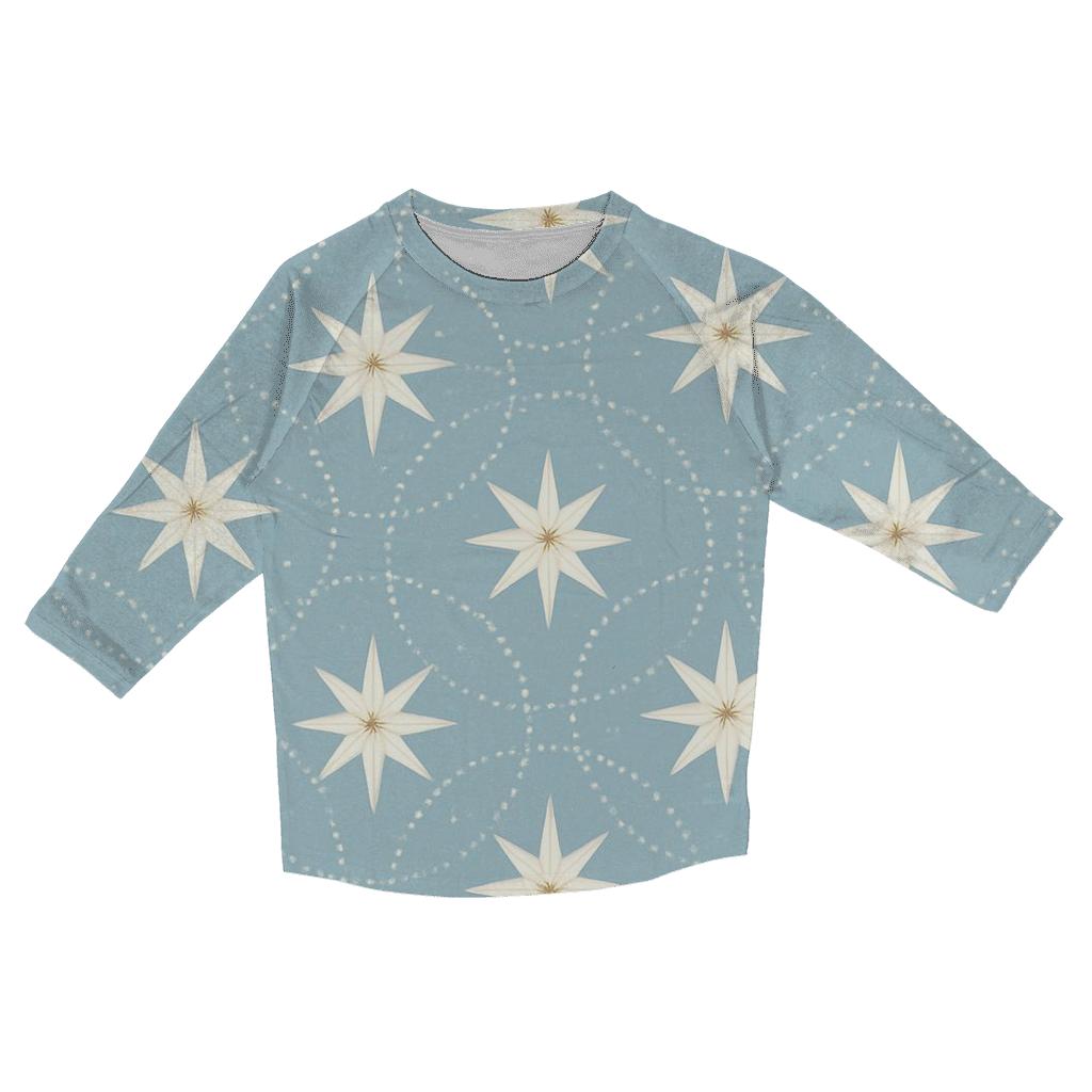 North Star Orbits On Icy Blue designer 3/4 sleeve blouses