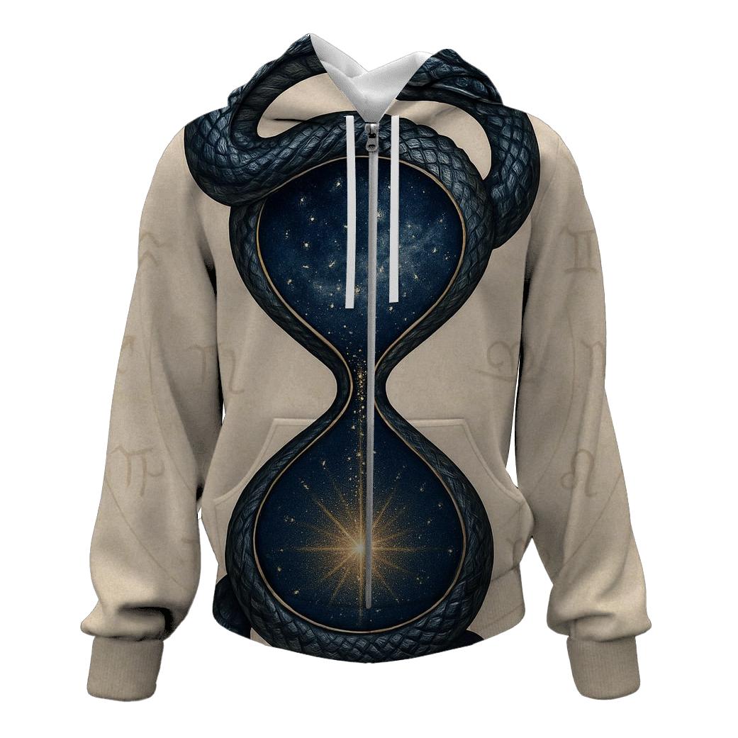 Cosmic Serpent Hourglass custom hoodies