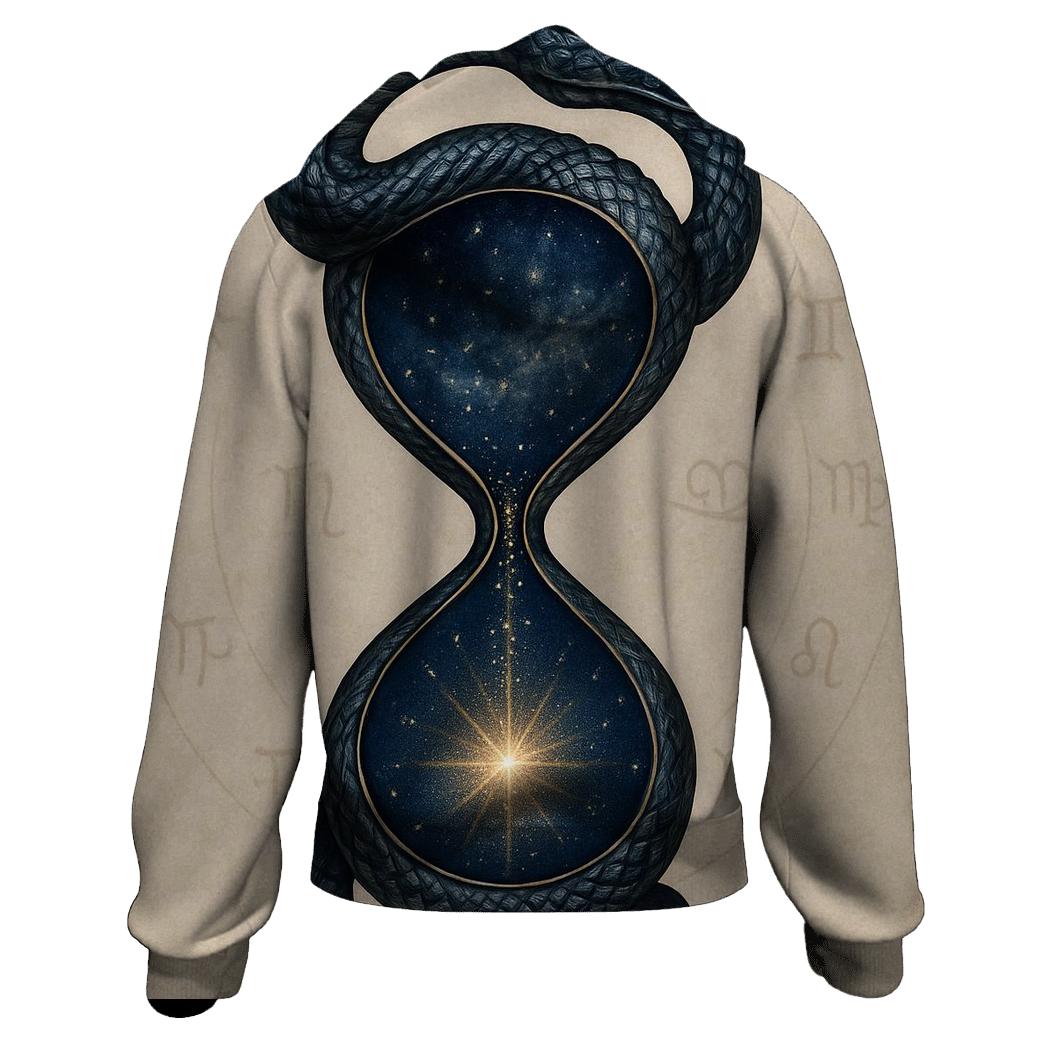 Cosmic Serpent Hourglass custom hoodies