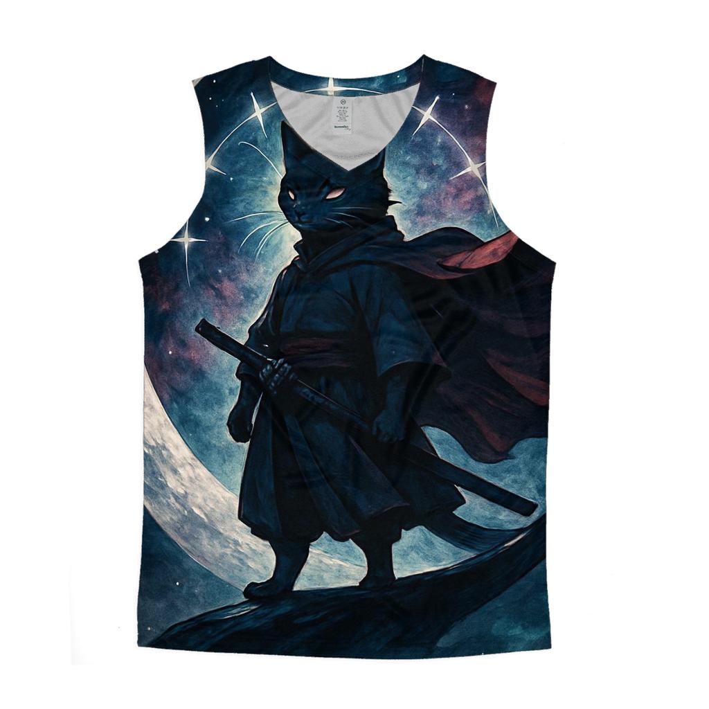 Nebula Samurai Cat Sentinel casual summer tank tops
