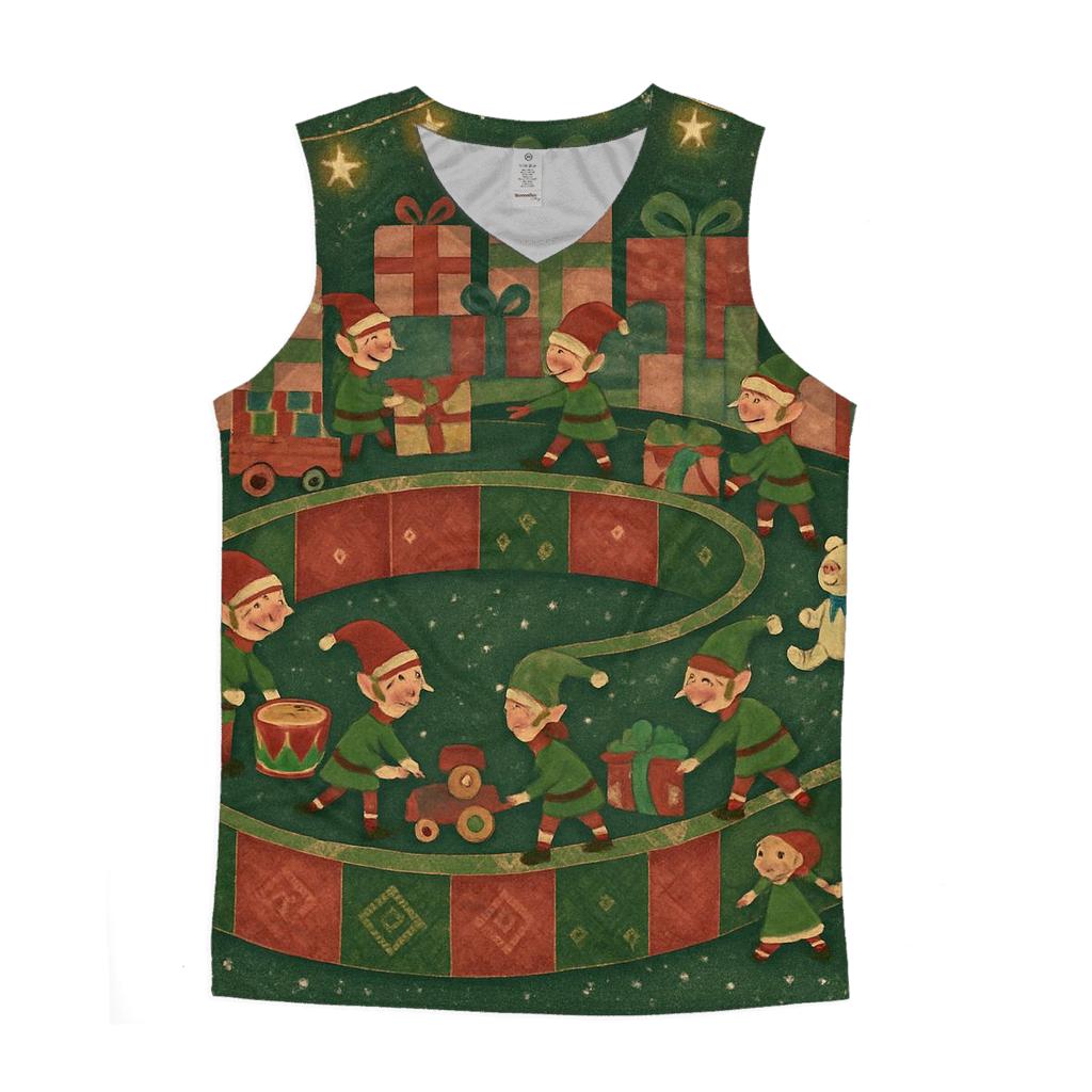 Elves Winter Workshop Assembly Line trendy fitted tank tops