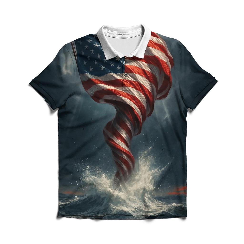 Stormfront Glory Flag Surge embroidered polo tops