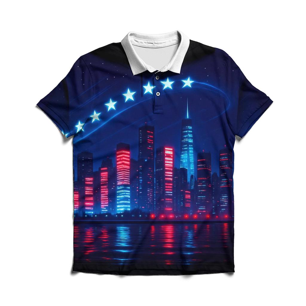 Neon Skyline Starstream premium cotton polo shirts