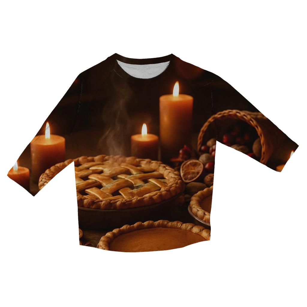Candlelit Heirloom Pie Table custom 3/4 sleeve shirts