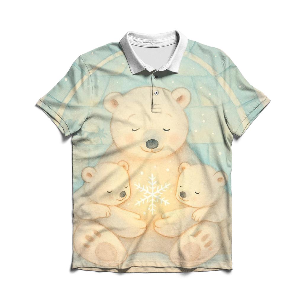 Polar Bear Family Igloo Storytime personalized polo shirts