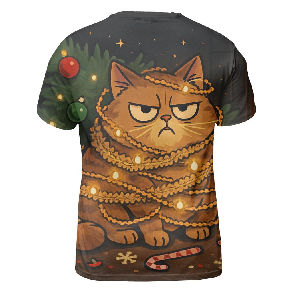 Grumpy Cat In Tinsel Trouble artistic all-over print tops