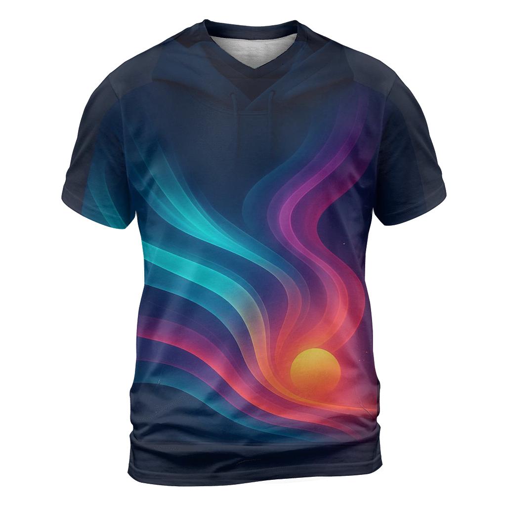 Aurora Sunset Waves trendy printed shirt styles