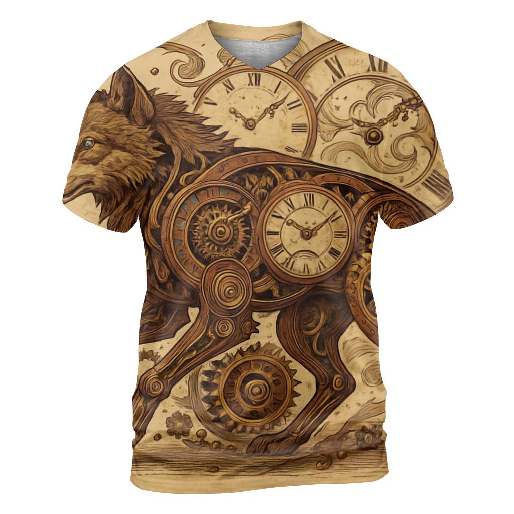 Clockwork Timebound Wolf custom all-over print shirts
