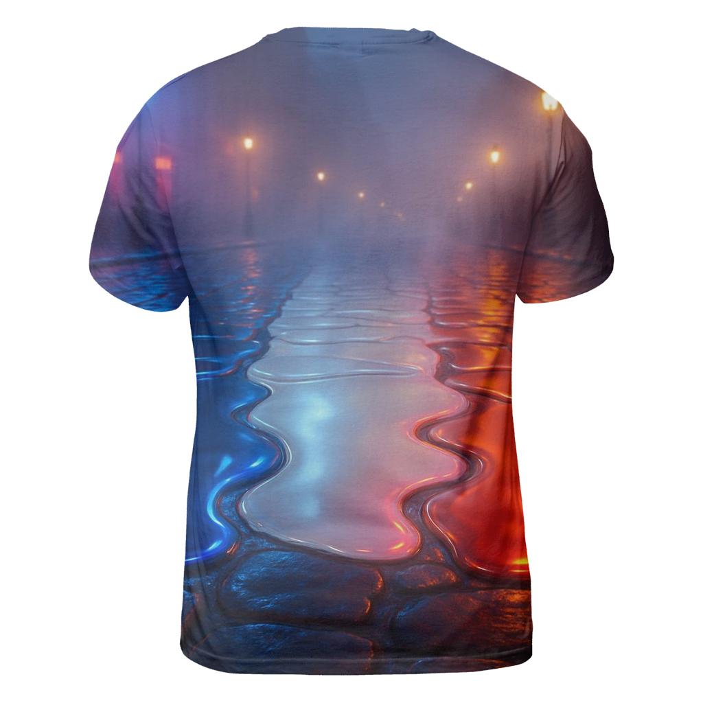 French Tricolor City Rain Reflections unique graphic print tees
