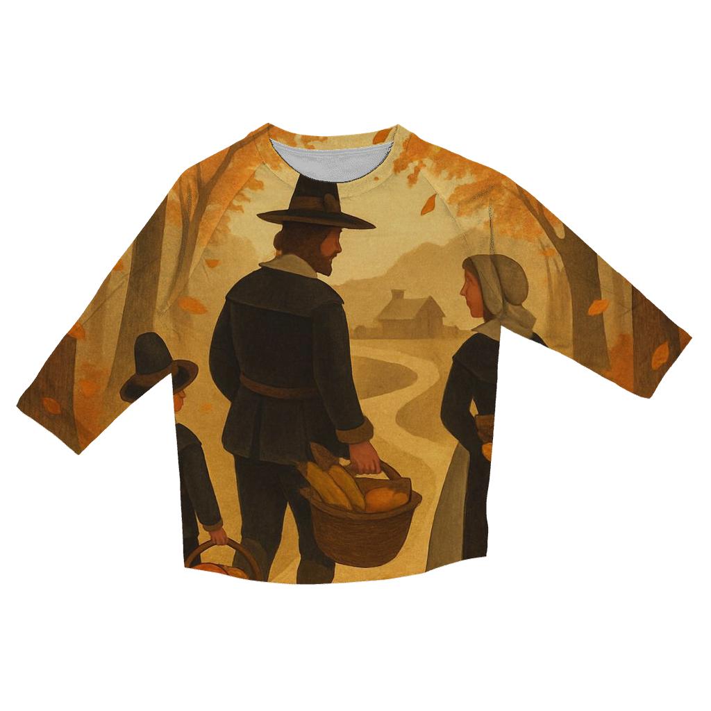 Pilgrim Trail Through Amber Woods cotton quarter sleeve shirts