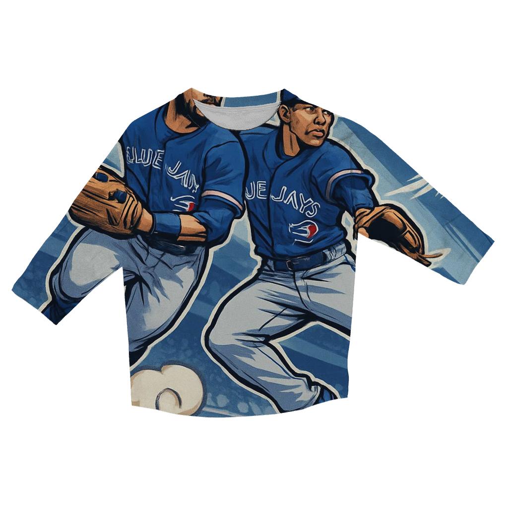 Blue Jays Twin Comet Double Play fashion 3/4 sleeve shirts