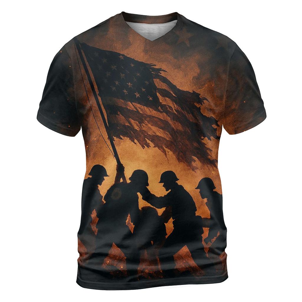 Rising From The Battlefield Smoke trendy printed shirt styles