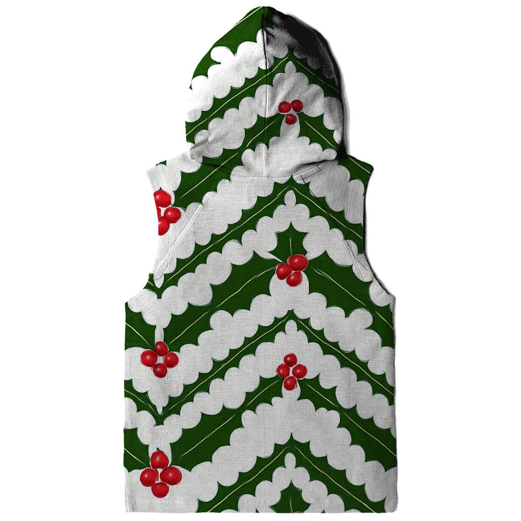 Evergreen Holly Chevron On Snow White pullover hoodies