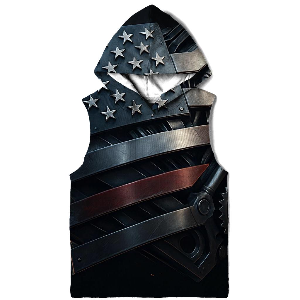 Mechanized Stars And Steel Stripes zip-up hoodies