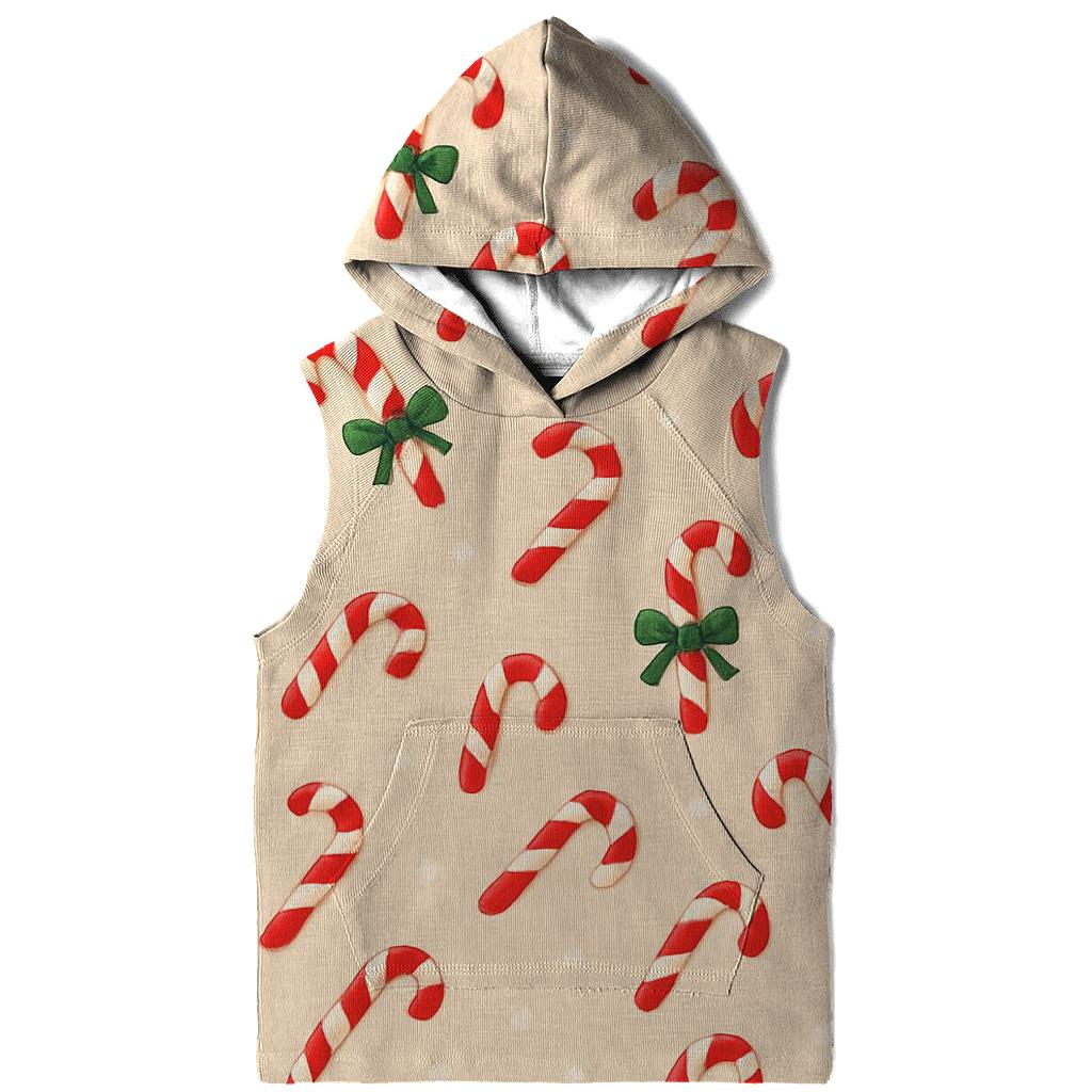 Candy Cane Stripe Scatter On Neutral Snowfield pullover hoodies