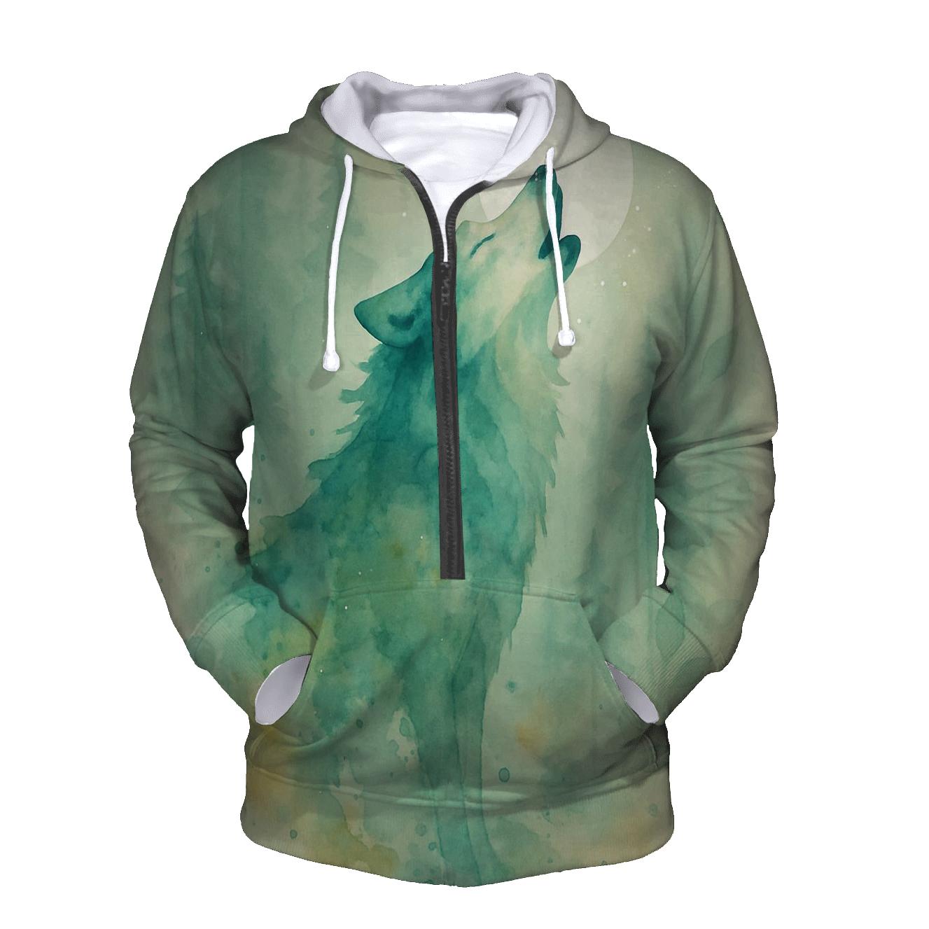 Forest Spirit Watercolor Howl printed hoodies