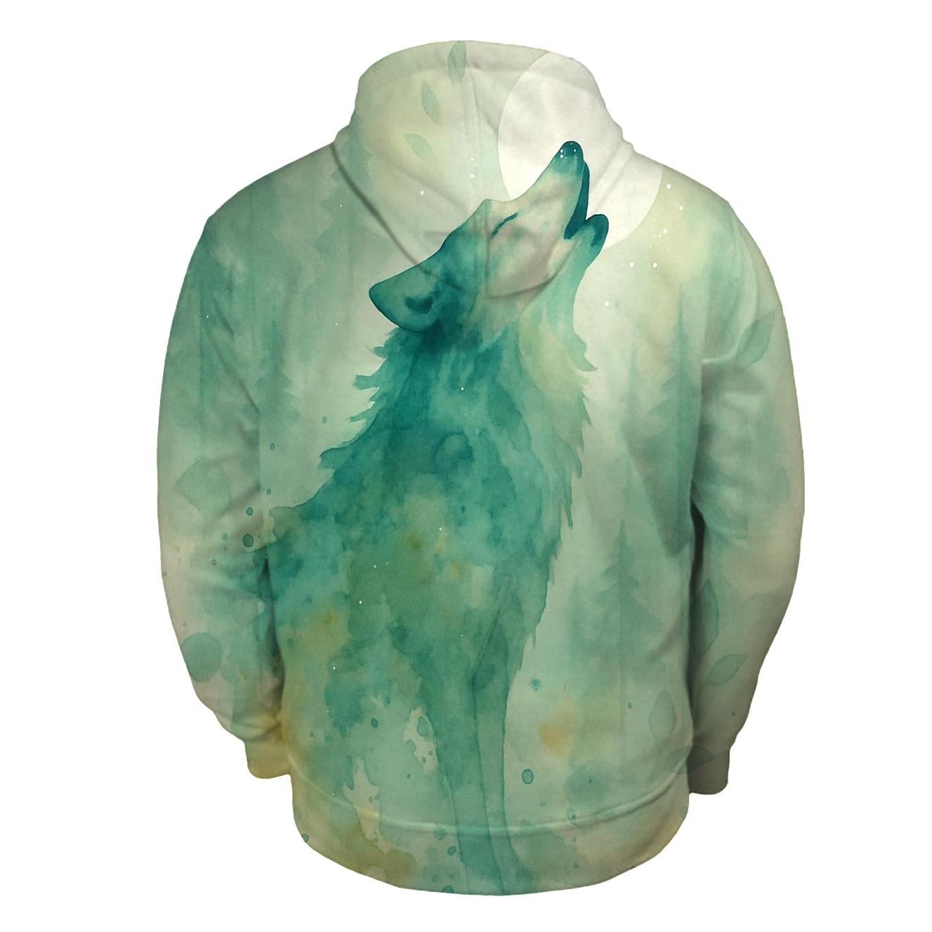 Forest Spirit Watercolor Howl printed hoodies