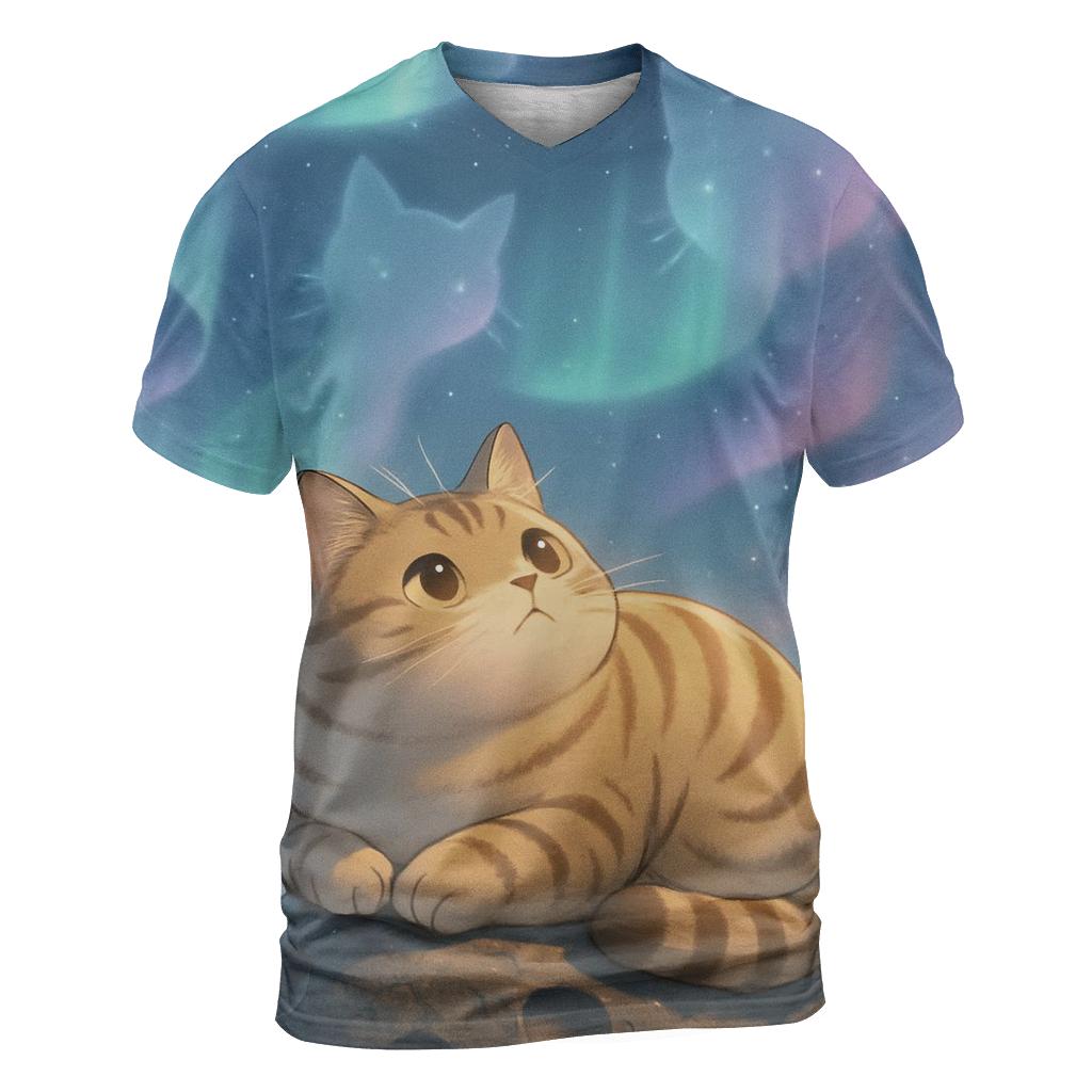 Aurora Stargazer Cat Camp statement graphic shirts