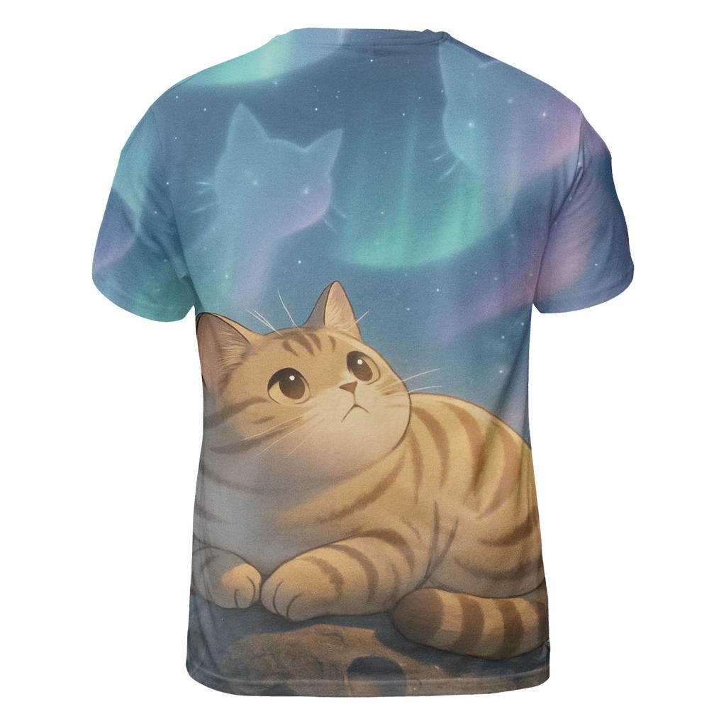 Aurora Stargazer Cat Camp statement graphic shirts