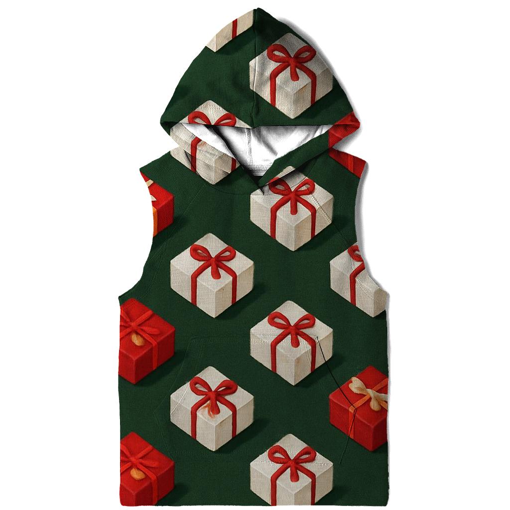 Gift Box Diagonal Parade On Forest Green premium hoodies