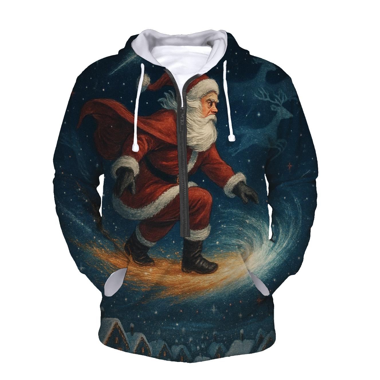 Midnight Santa Comet Ride zip-up hoodies