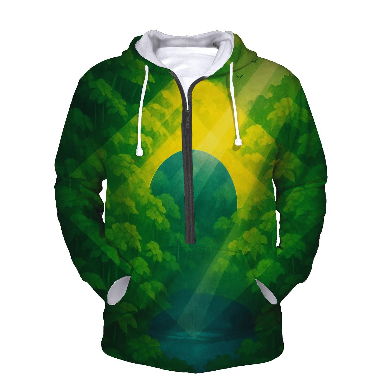 Brazilian Rainforest Canopy Flag Morph heavyweight hoodies