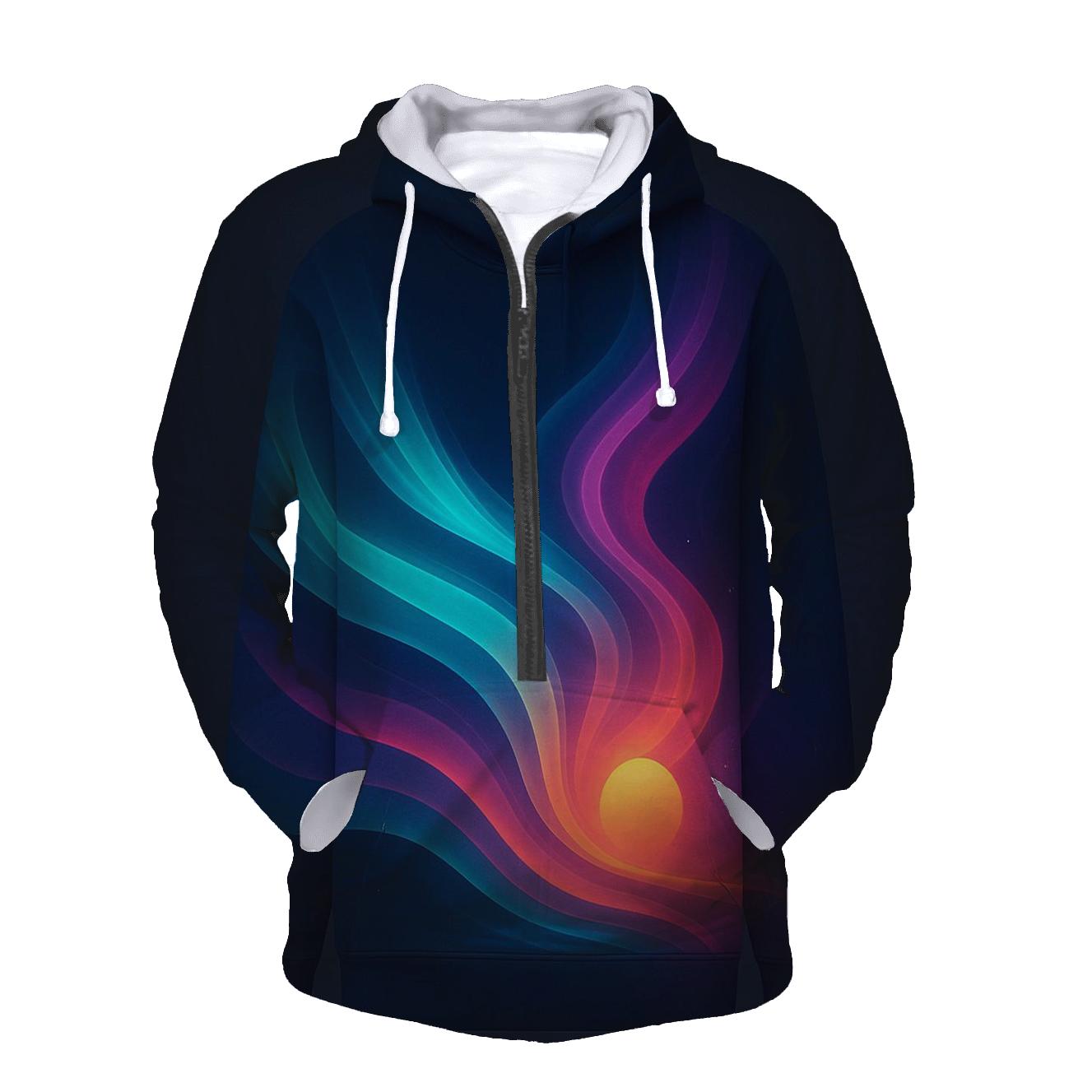 Aurora Sunset Waves designer hoodies