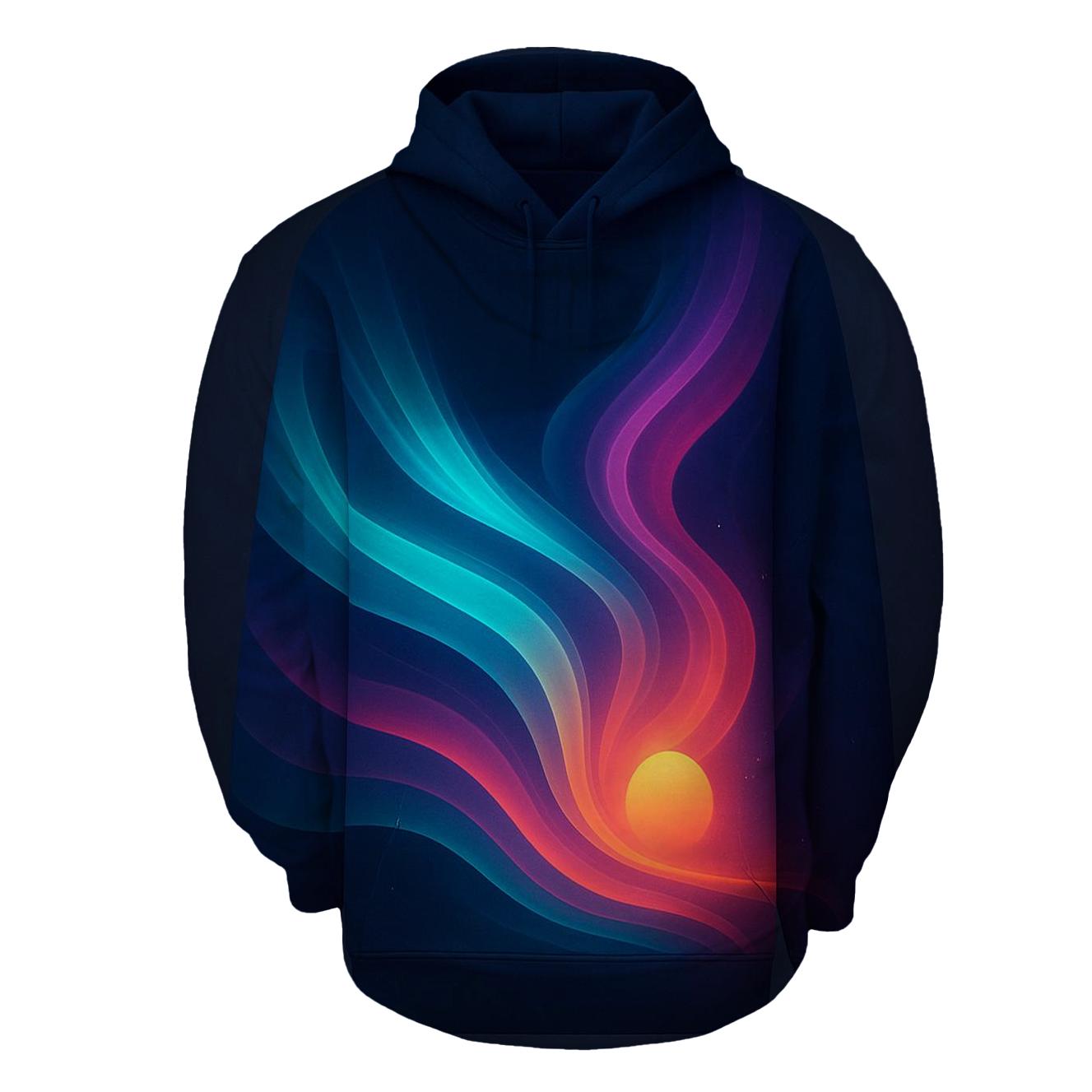 Aurora Sunset Waves designer hoodies