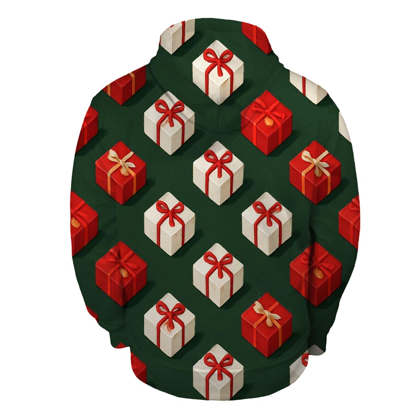 Gift Box Diagonal Parade On Forest Green graphic hoodies