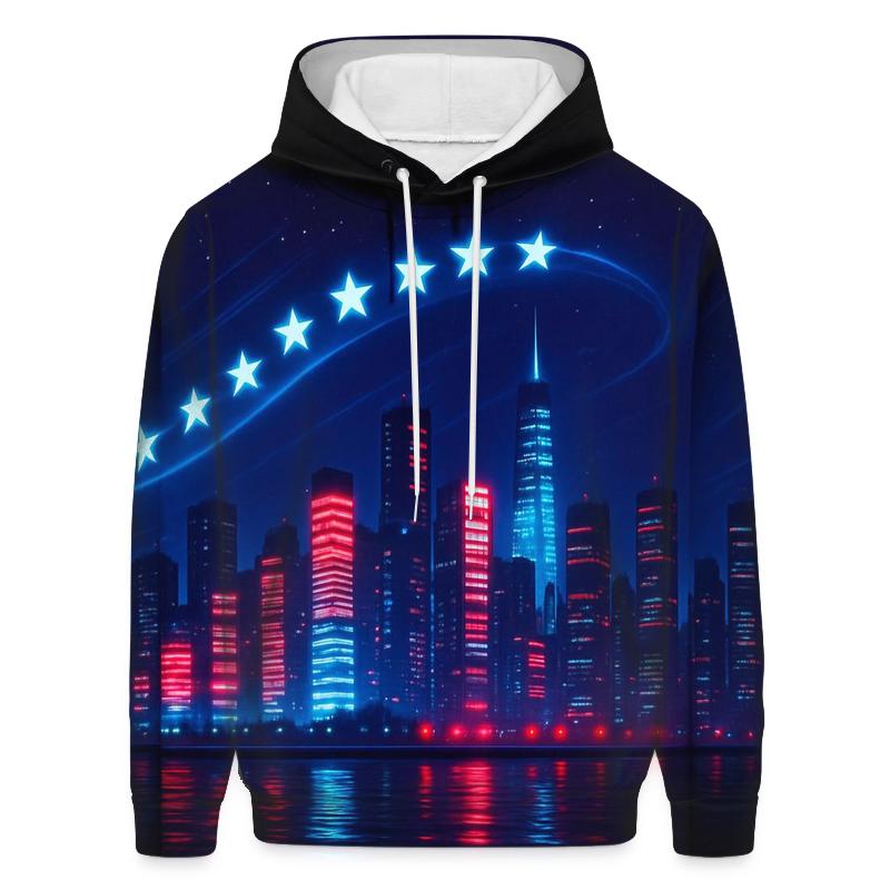 Neon Skyline Starstream embroidered hoodies