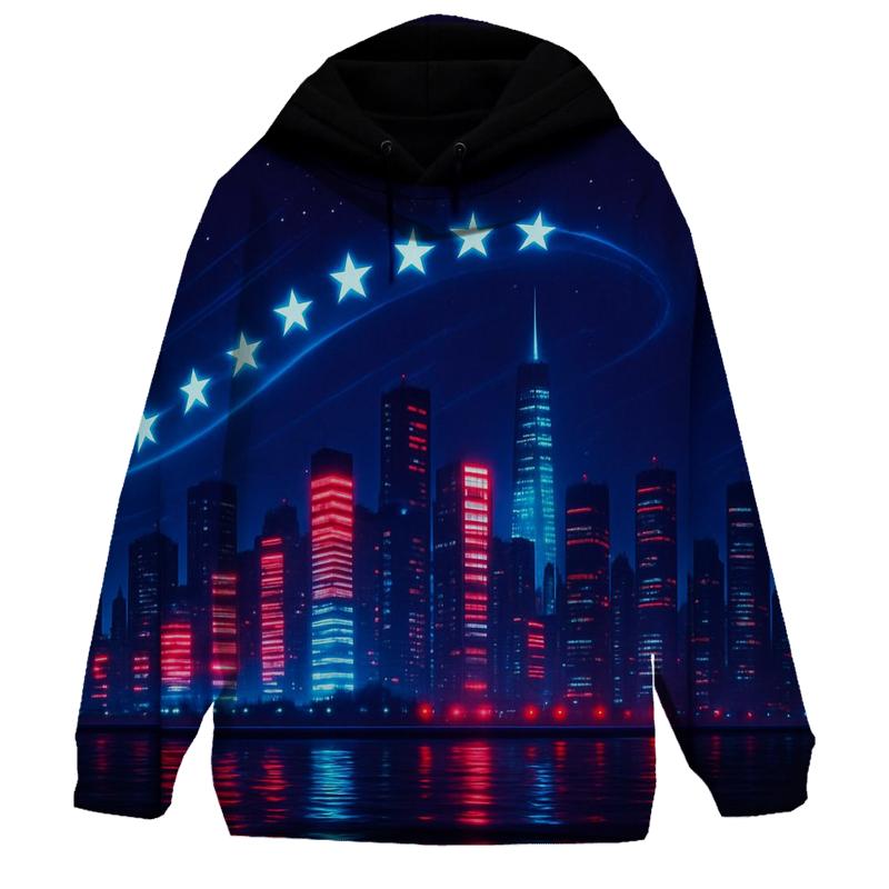 Neon Skyline Starstream embroidered hoodies