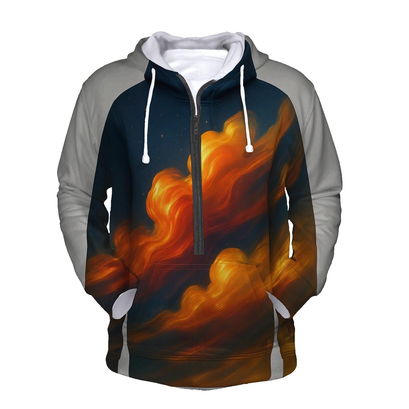 Prismatic Drift Gradient Clouds printed hoodies